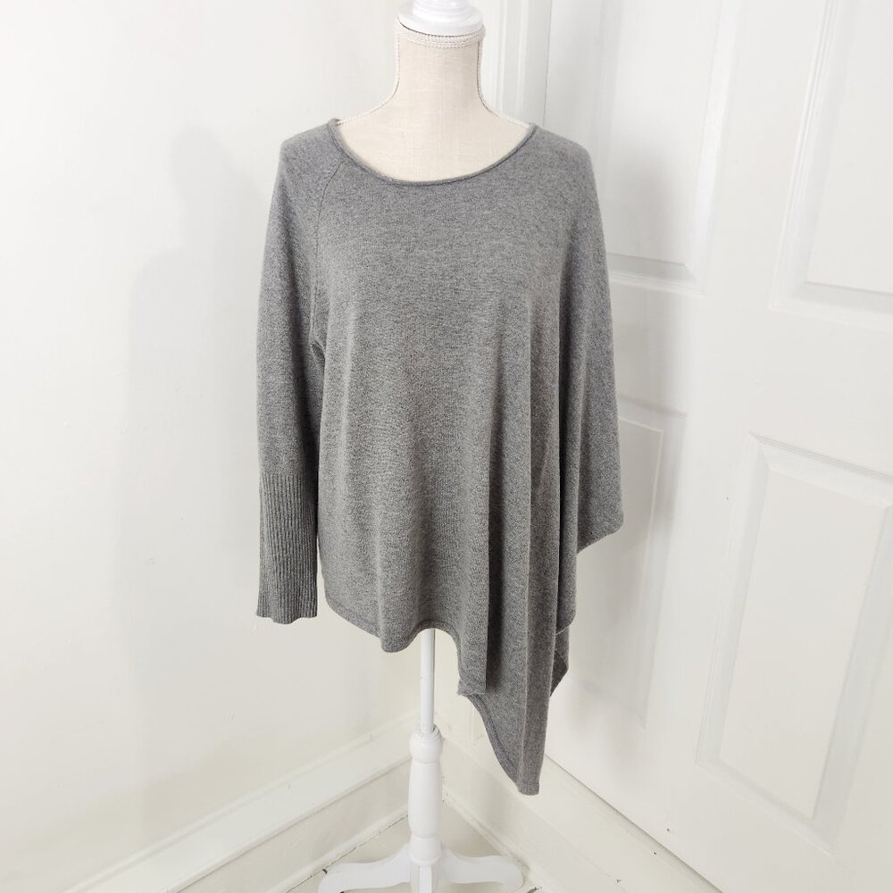 Chico's Light Gray Asymmetric Poncho Sweater
